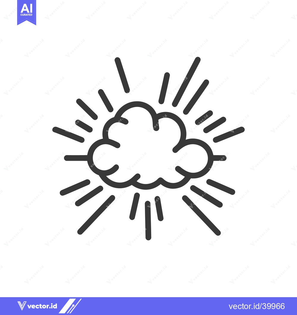 Premium Vector dari Stylized Explosion Icon: Outlined Burst with Cloud-Like Center