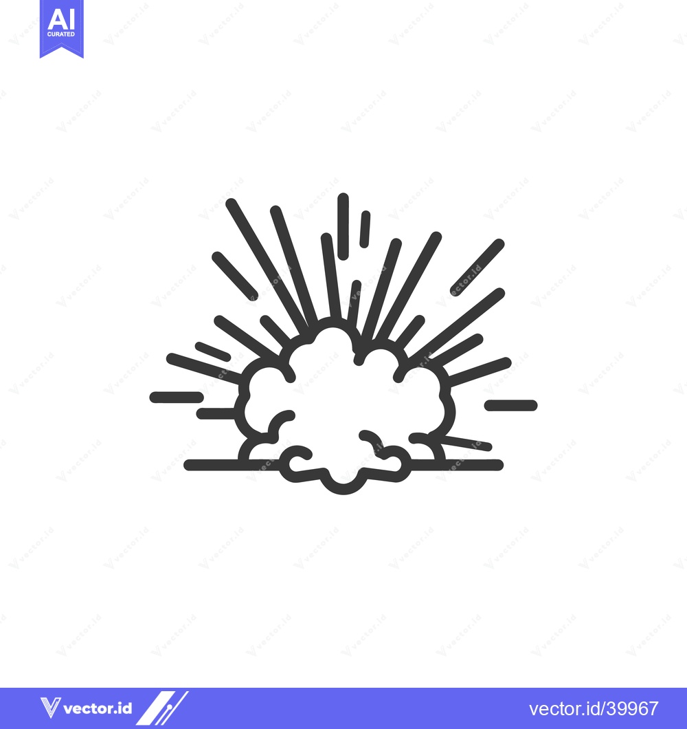 Premium Vector dari Stylized Explosion Icon with Radiating Lines and Cloud Shape