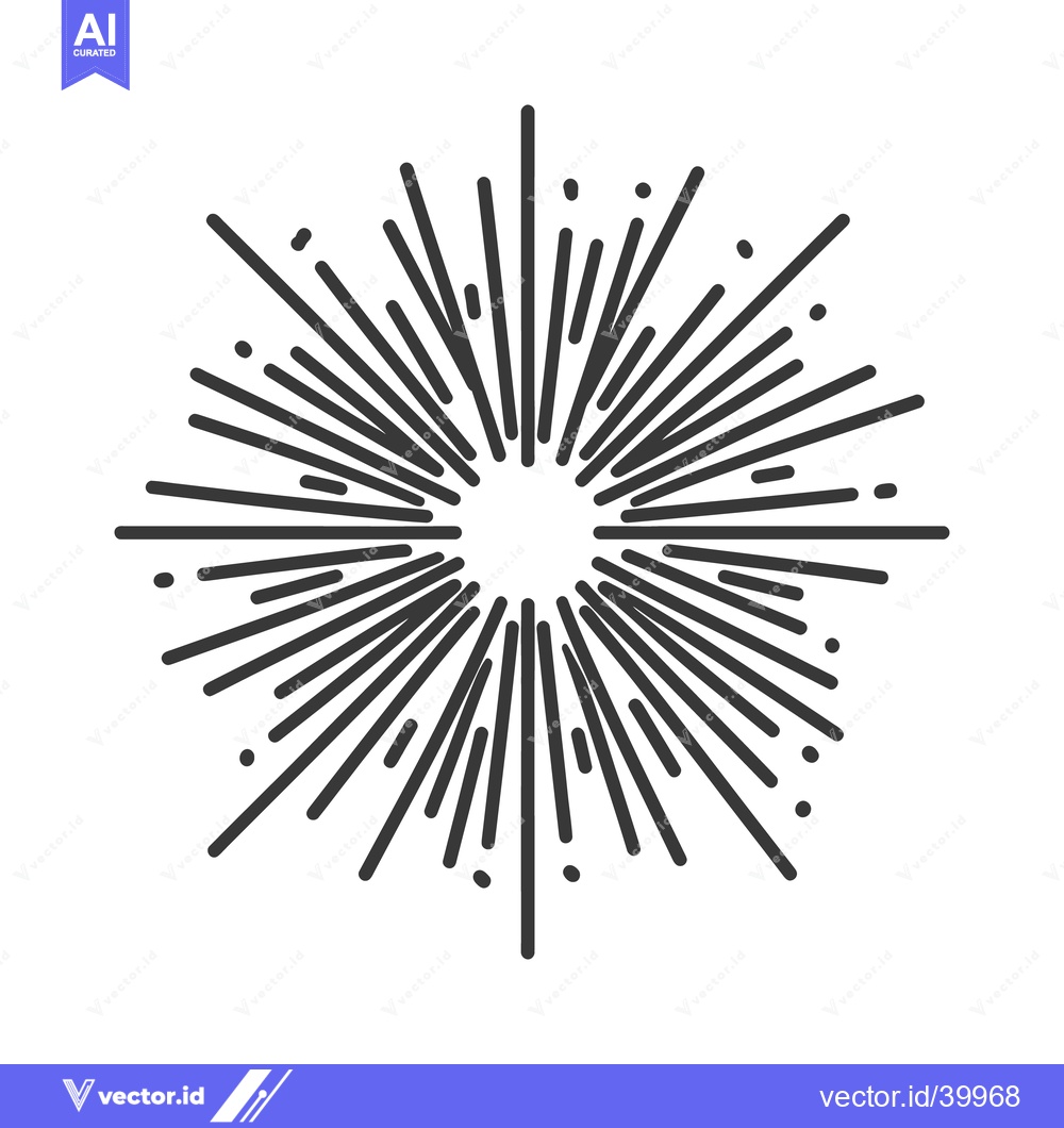 Premium Vector of Abstract Starburst: Minimalist Black Lines on White Background, Geomet