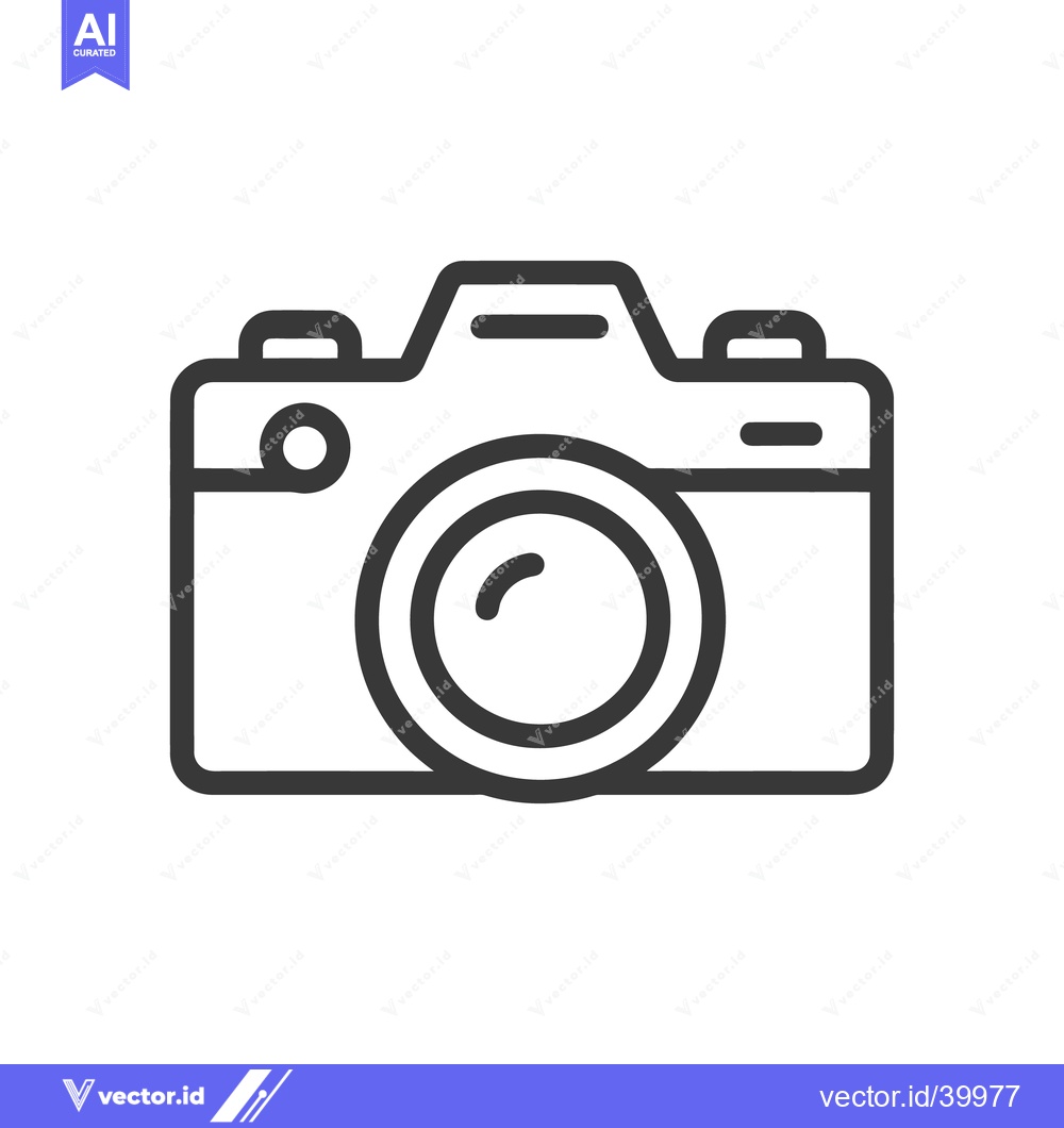 Premium Vector of Minimalist Camera Icon: Bold Outline, Modern Design, Photography Symbo