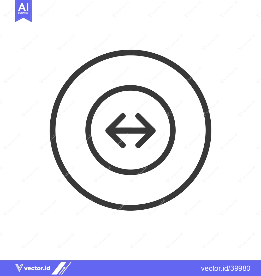 Premium Vector dari Double Arrow in Circle: Simple Directional Icon, Minimalist Design