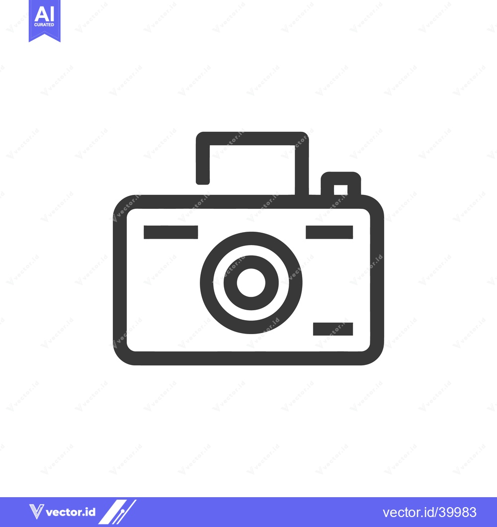 Premium Vector dari Minimalist Camera Icon: Bold Outline, Modern Design, Photography Symbo