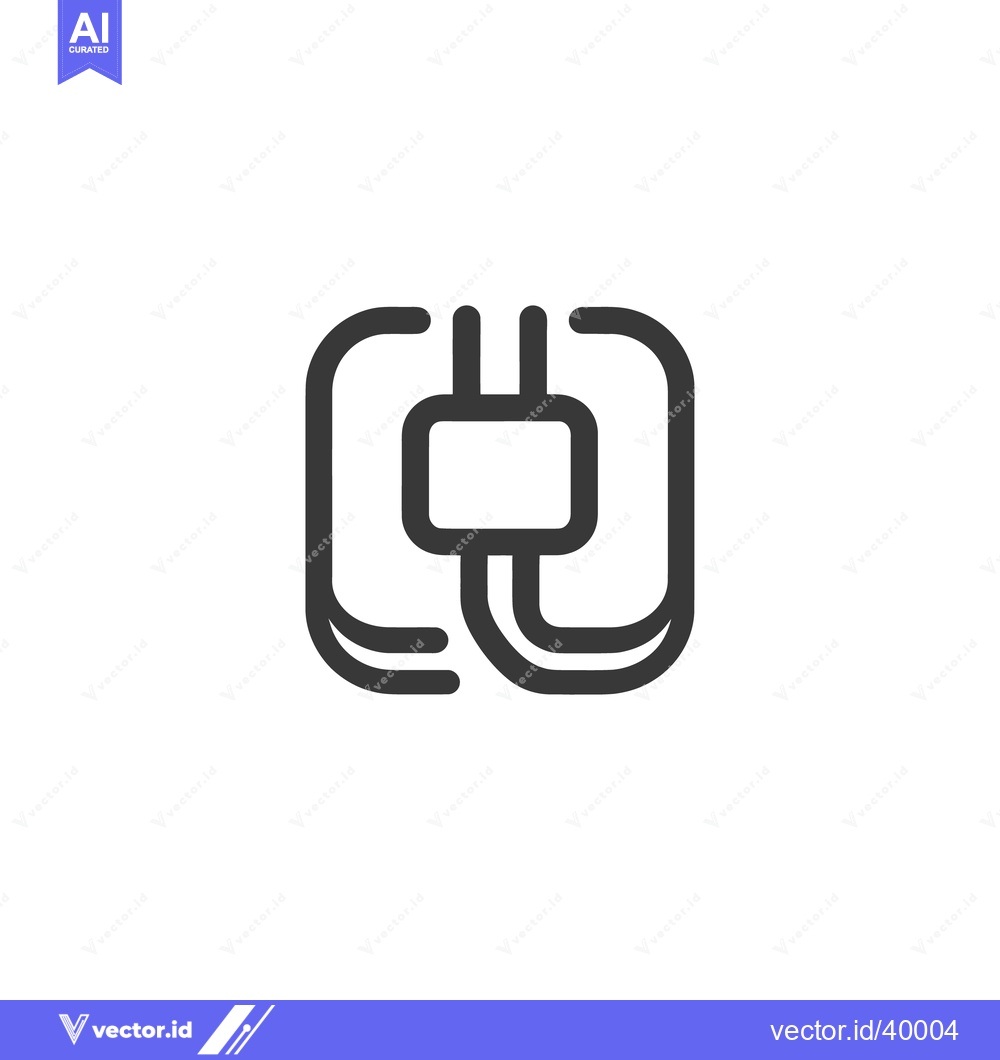 Premium Vector of Abstract Minimalist Icon: Interconnected Rounded Squares and Lines in