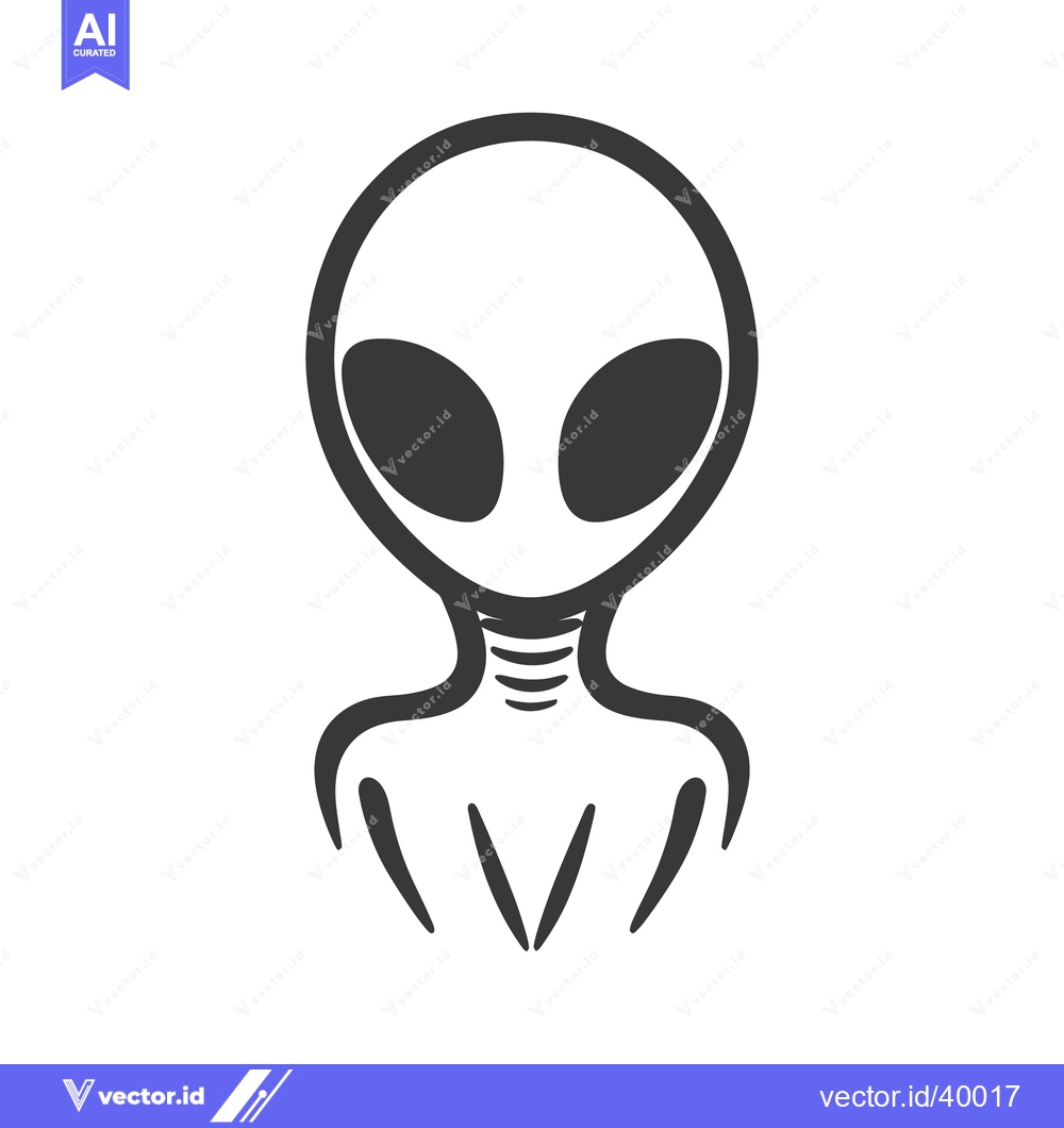 Premium Vector of A minimalist illustration of an extraterrestrial being with oval shape