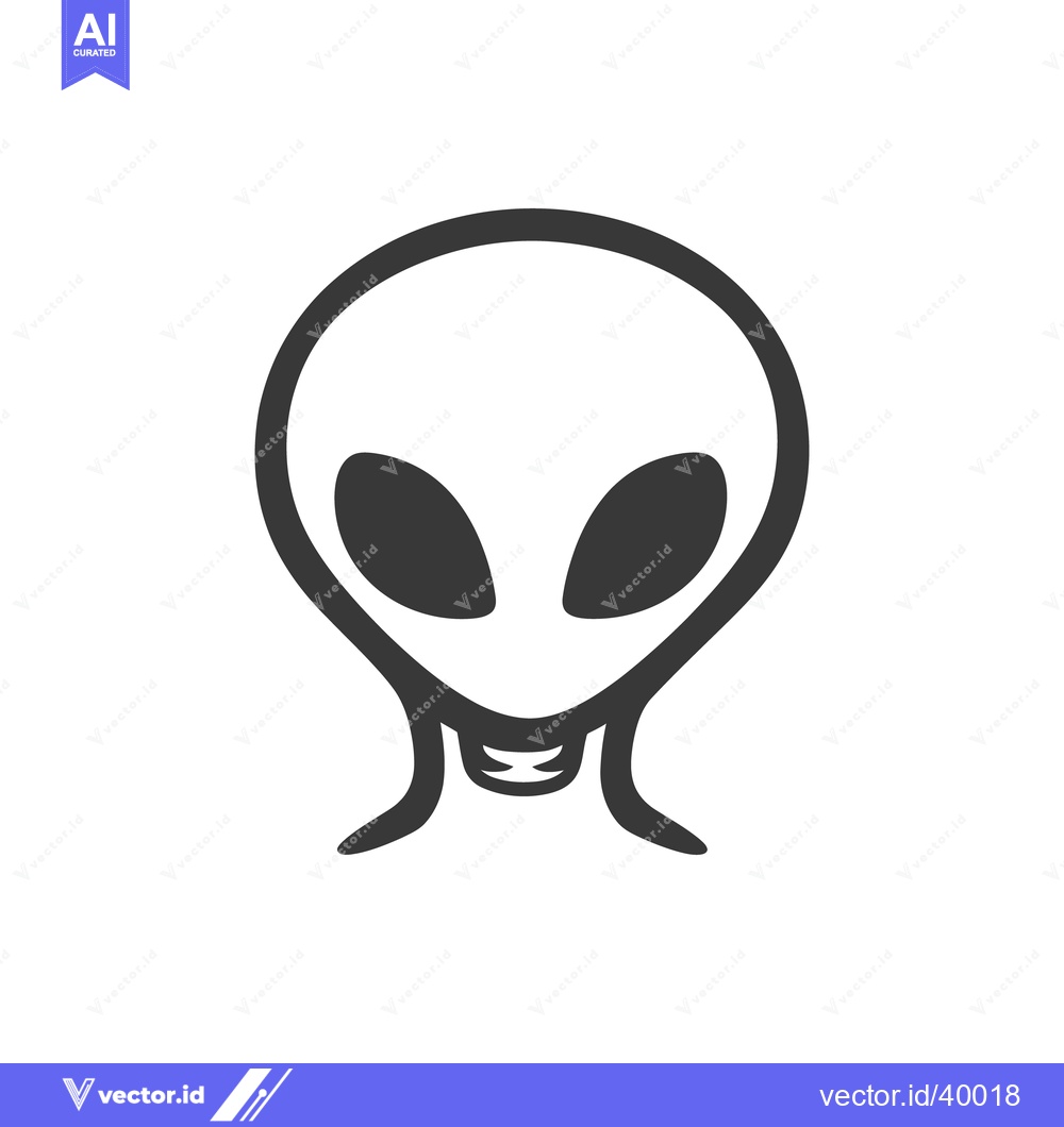 Premium Vector of A simplistic black and white illustration of an extraterrestrial creat