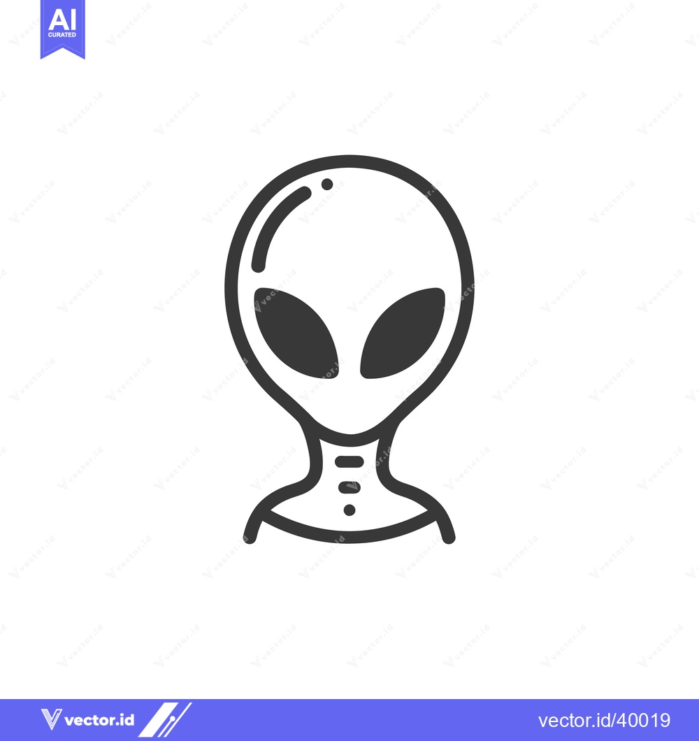 Premium Vector dari An illustrated drawing of an alien head and neck