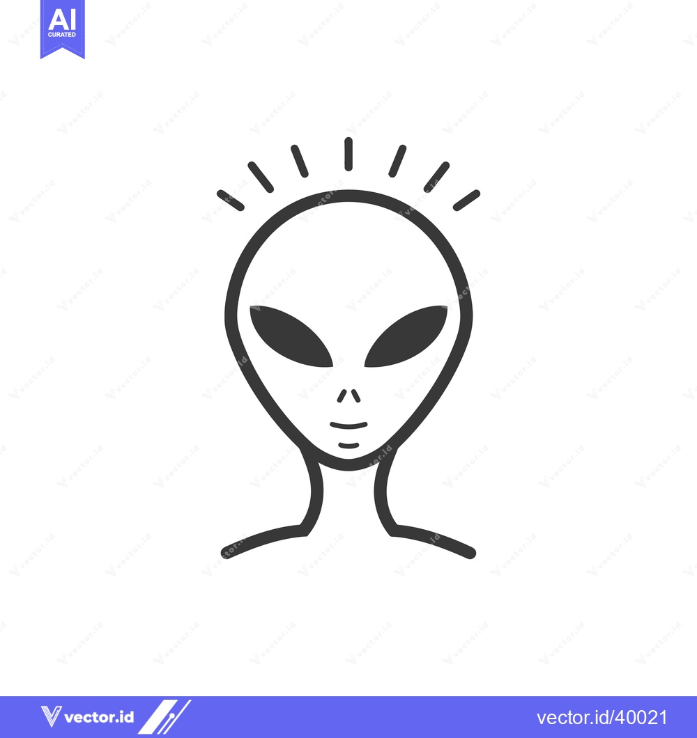 Premium Vector dari The simple black and white illustration of an extraterrestrial being