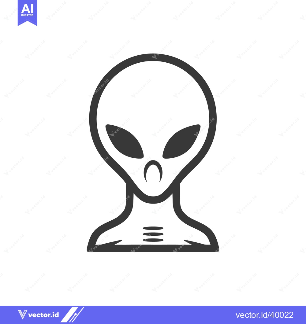 Premium Vector dari A simplified illustration depicting a gray alien with large eyes
