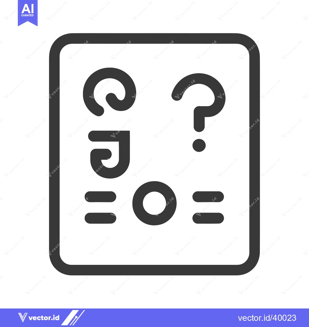 Premium Vector dari Eye Chart with Letters and Symbols in a Square Frame