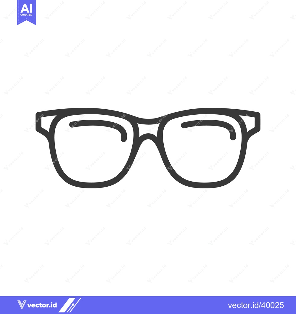 Premium Vector of Minimalist Eyeglasses Icon: Sleek, Modern Design for Vision Correction