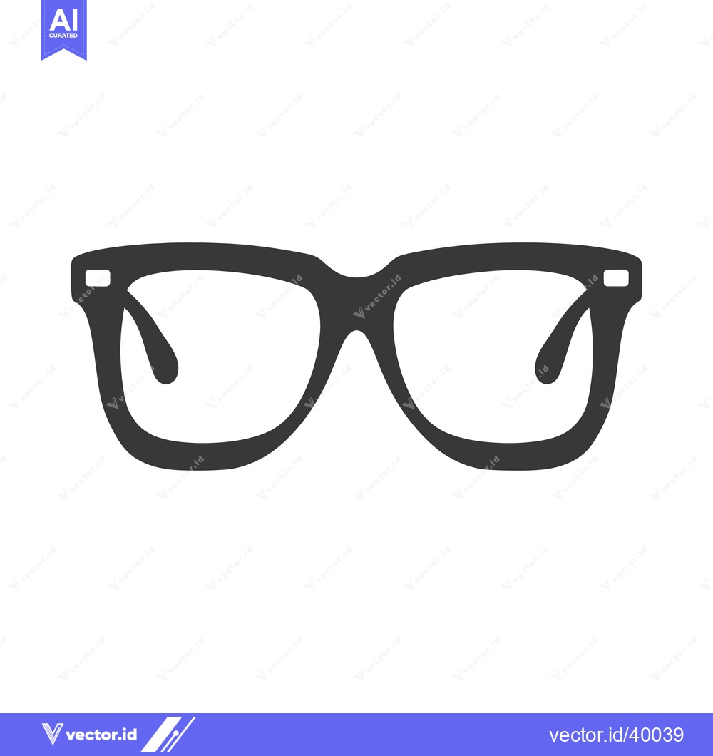 Premium Vector dari Dark silhouette depiction of a classic pair of eyeglasses