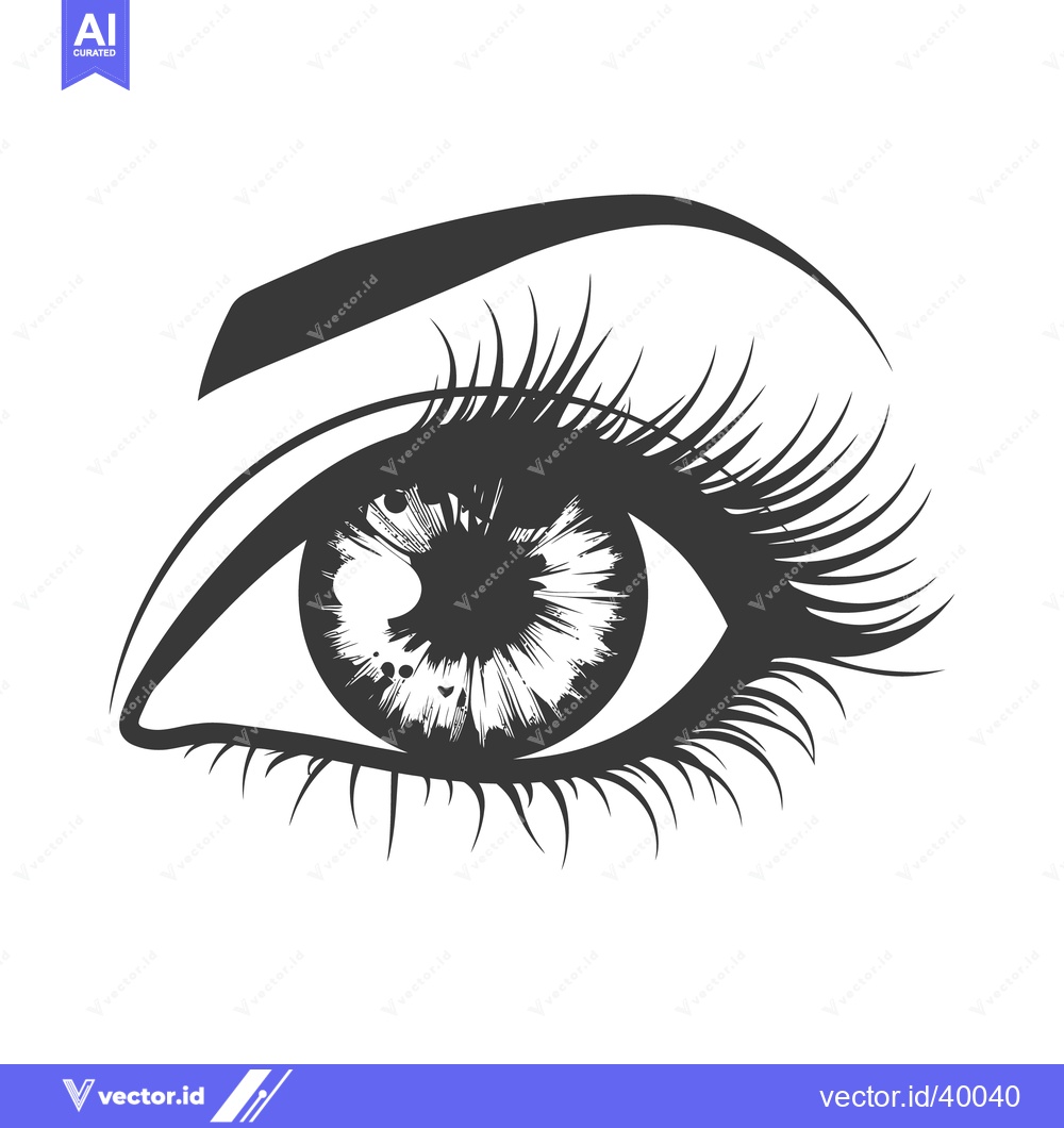 Premium Vector of A detailed artistic illustration depicting a single human eye