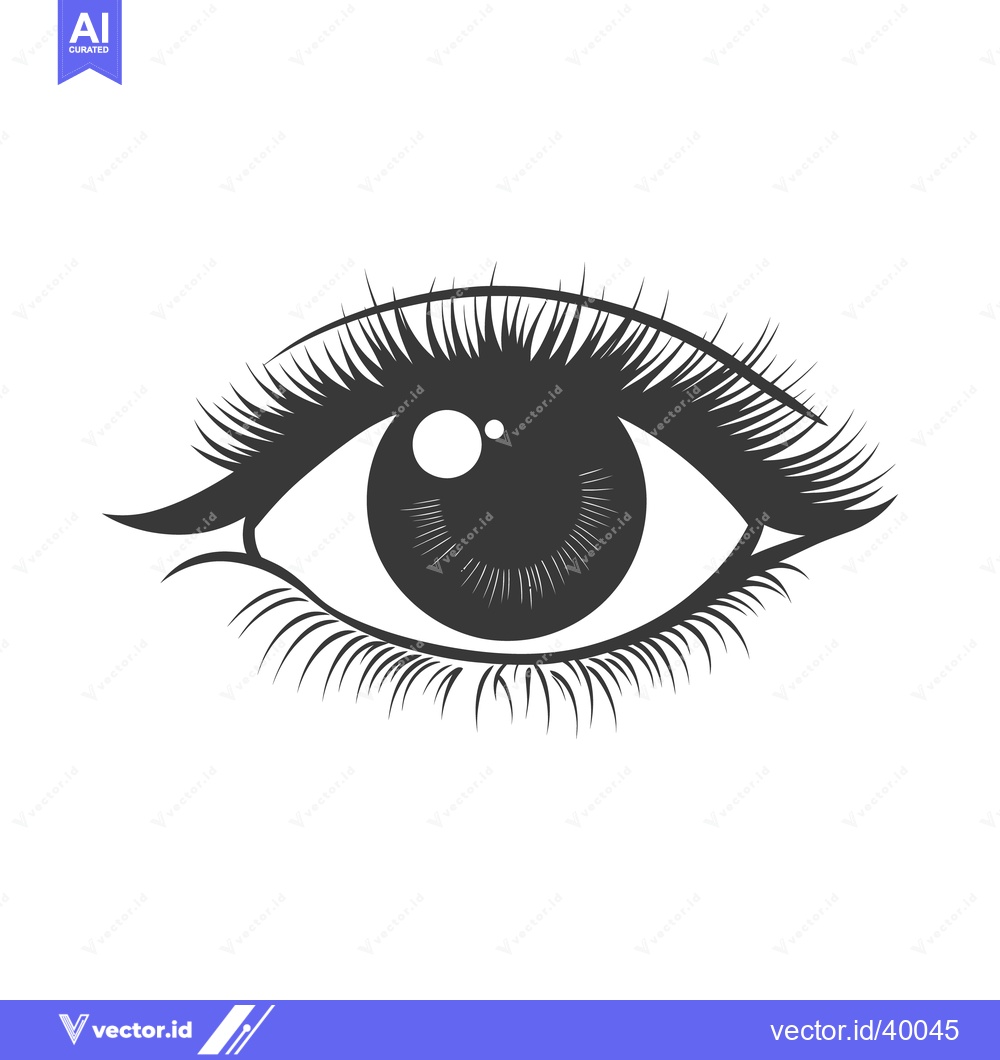 Premium Vector dari A stylized graphic depiction of a human eye with lashes