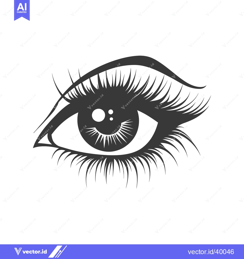 Premium Vector of A detailed and artistic monochrome representation of a human eye