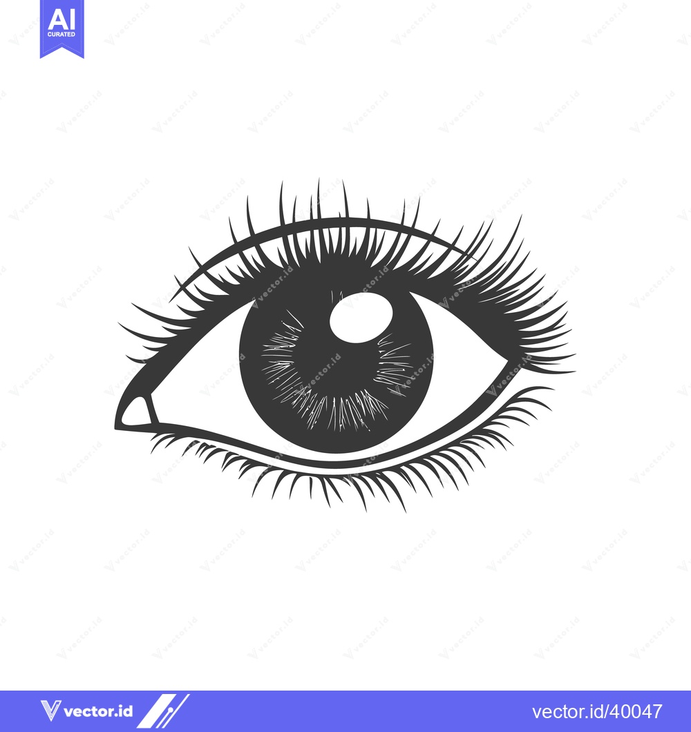 Premium Vector of A detailed black and white drawing of a single human eye