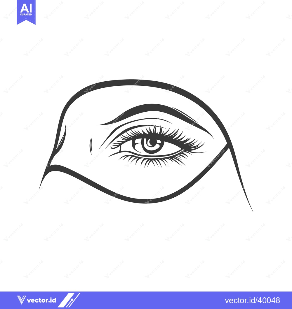 Premium Vector of A delicate artistic line drawing of a stylized human eye