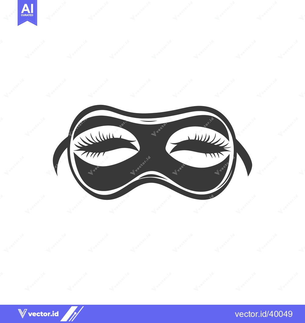 Premium Vector of A dark sleep mask with closed eyes and long eyelashes