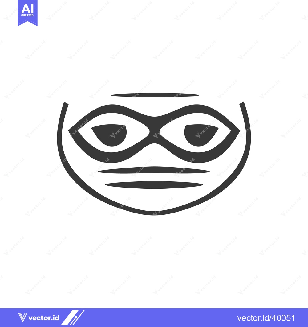 Premium Vector dari A stylized minimalist depiction of a masked facial expression
