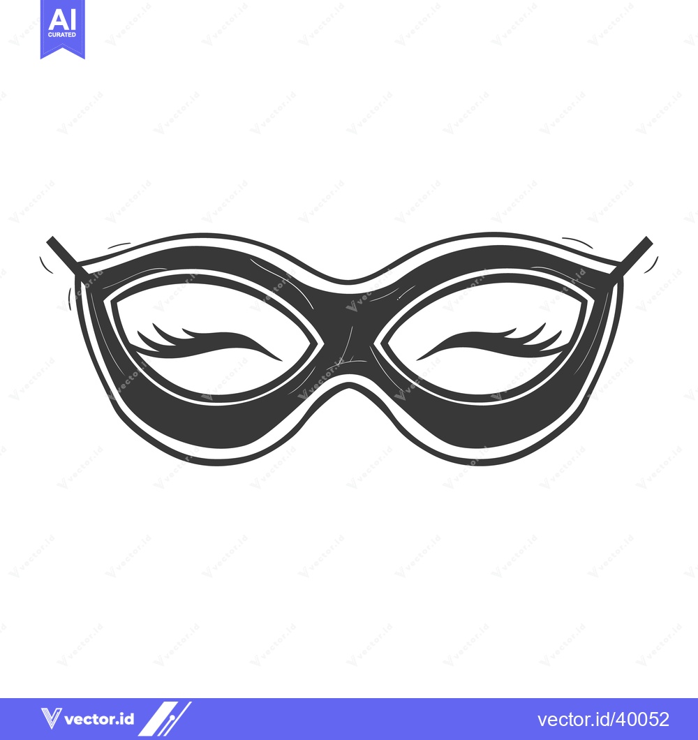 Premium Vector dari A simple illustration depicting a mysterious eye mask design