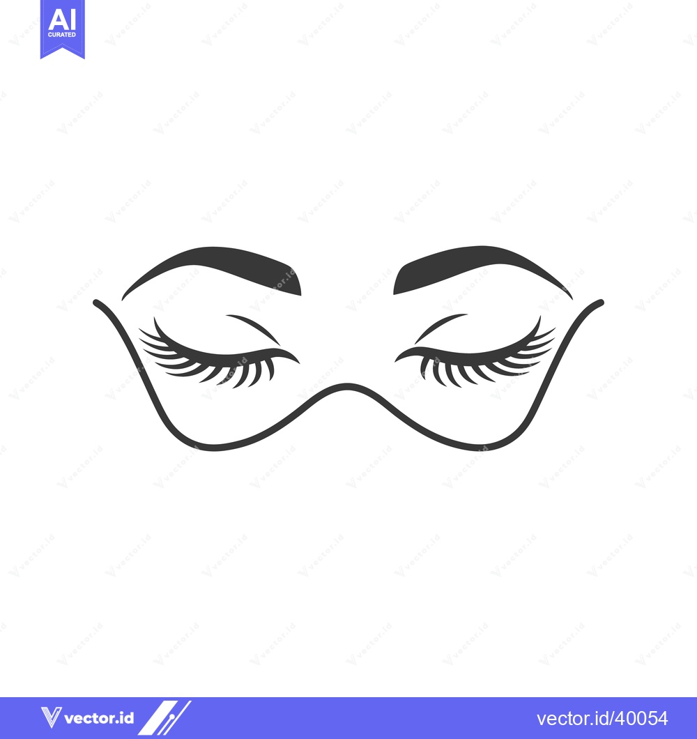 Premium Vector dari An elegant drawing of closed eyes and defined eyelashes