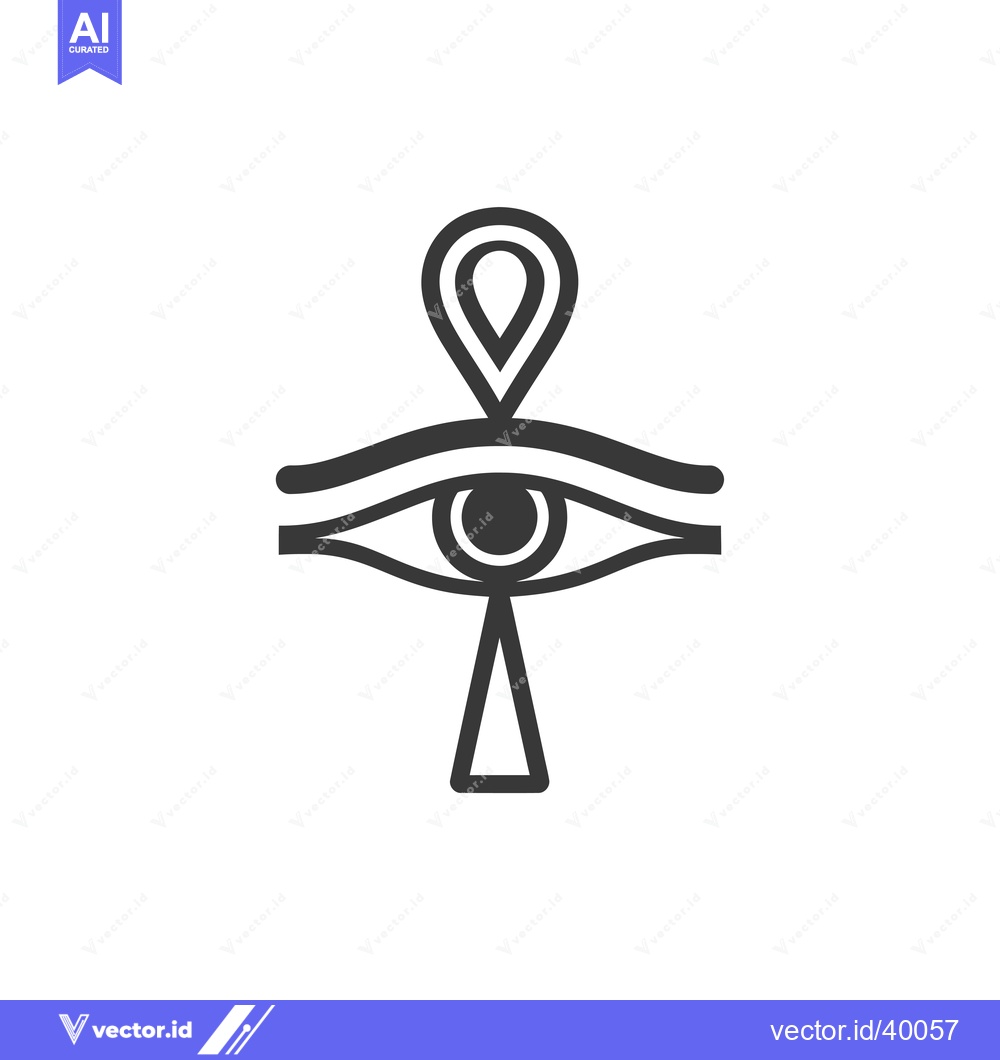 Premium Vector dari Eye of Horus with Ankh Symbol, Egyptian Mythology