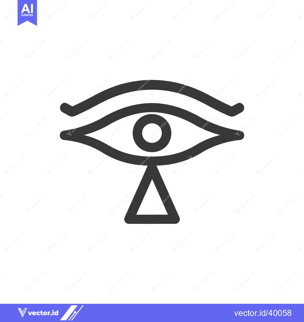 Premium Vector dari Eye of Horus with a Triangle Below