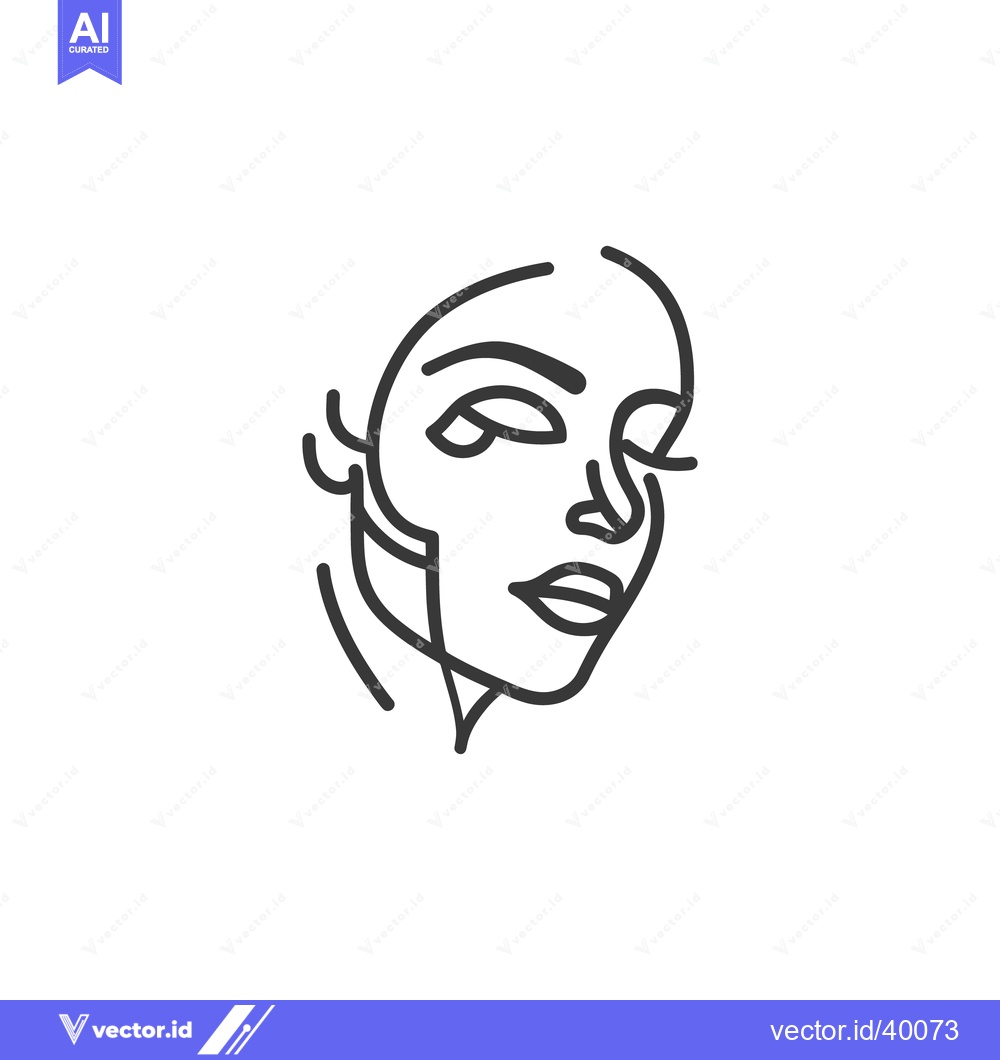 Premium Vector dari Minimalist Line Art Portrait: Elegant Woman's Face in Abstract Design