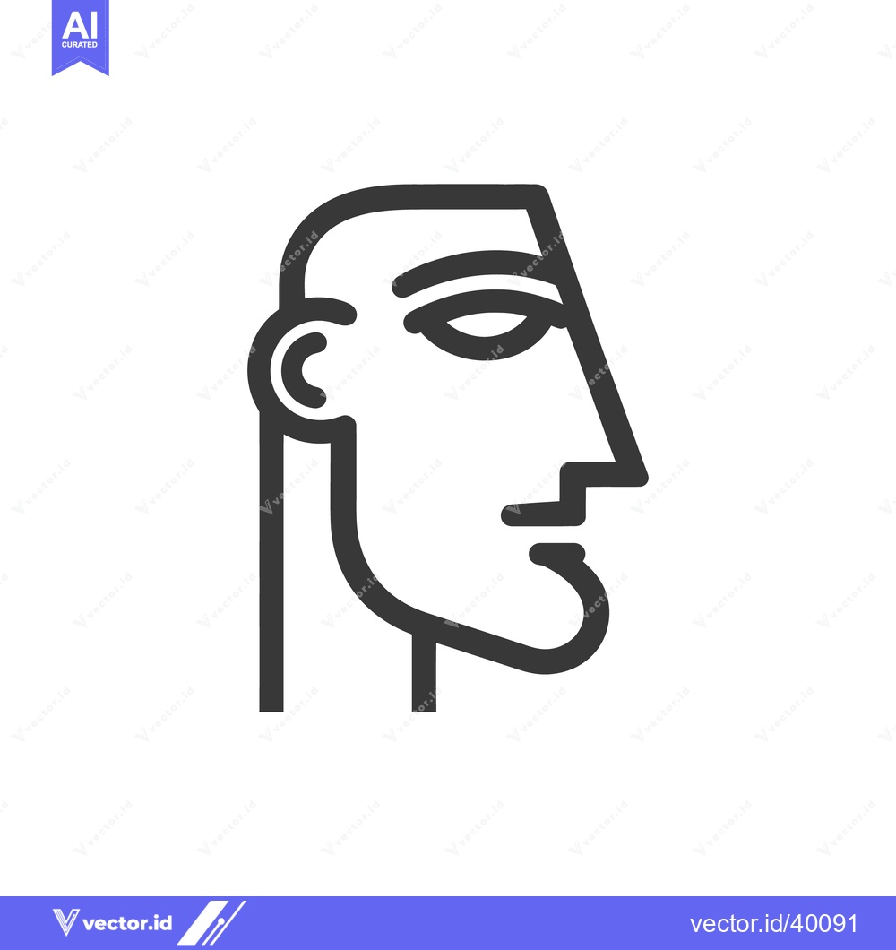 Premium Vector of Minimalist Line Art: Stylized Human Face Profile in Bold Black Outline