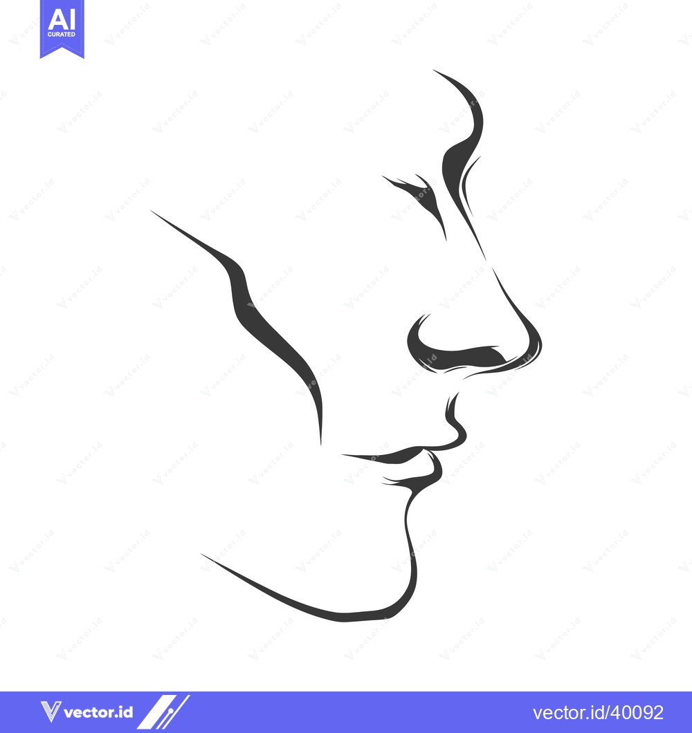 Premium Vector of Minimalist Line Art: Elegant Profile of a Human Face in Gray Tones