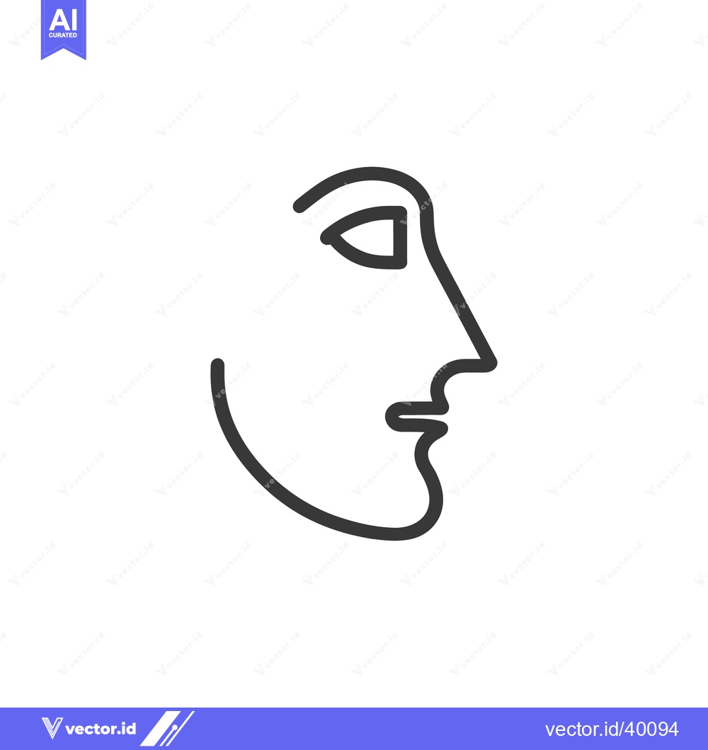 Premium Vector of Minimalist Line Art: Abstract Human Face Profile on White
