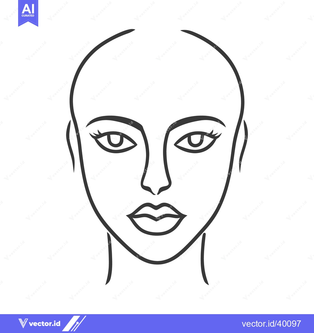 Premium Vector dari A simple line drawing of a human face in profile