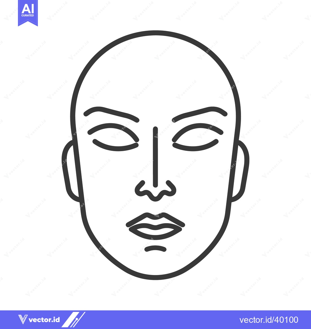 Premium Vector dari A simple line art illustration of a symmetrical human face