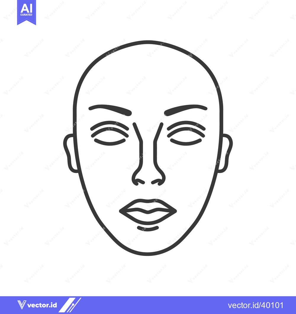 Premium Vector of A minimalistic illustration depicting a human face with closed eyes