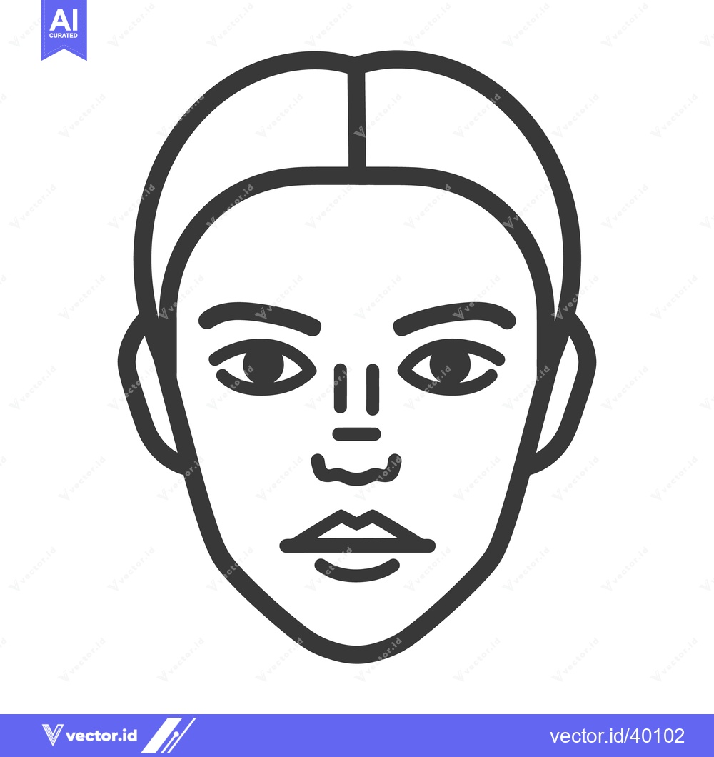 Premium Vector dari A simple black and white line drawing of a human face