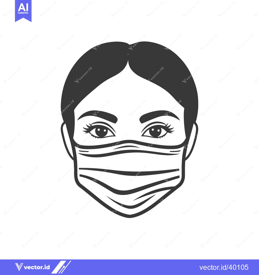 Premium Vector dari Illustration of a woman wearing a protective face mask carefully