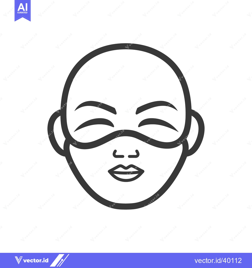 Premium Vector dari A minimalist illustration depicting a sleeping face with eye mask
