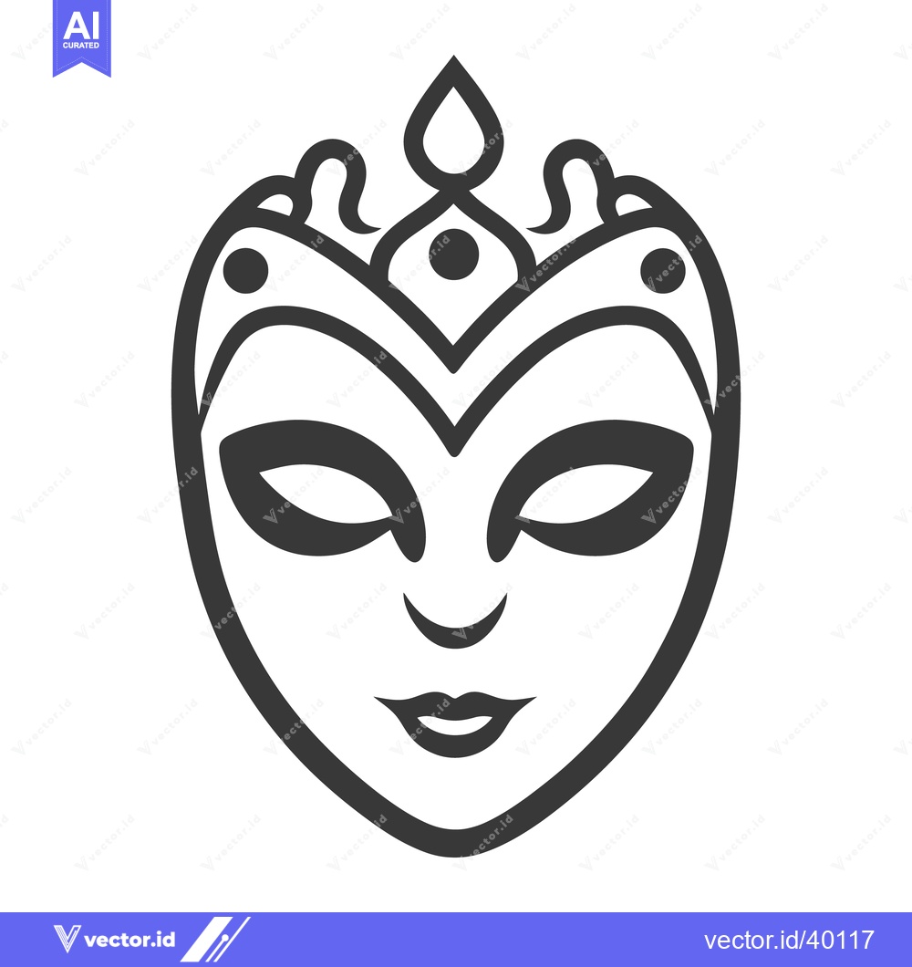 Premium Vector of An elegant and stylized illustration of a fancy masked face