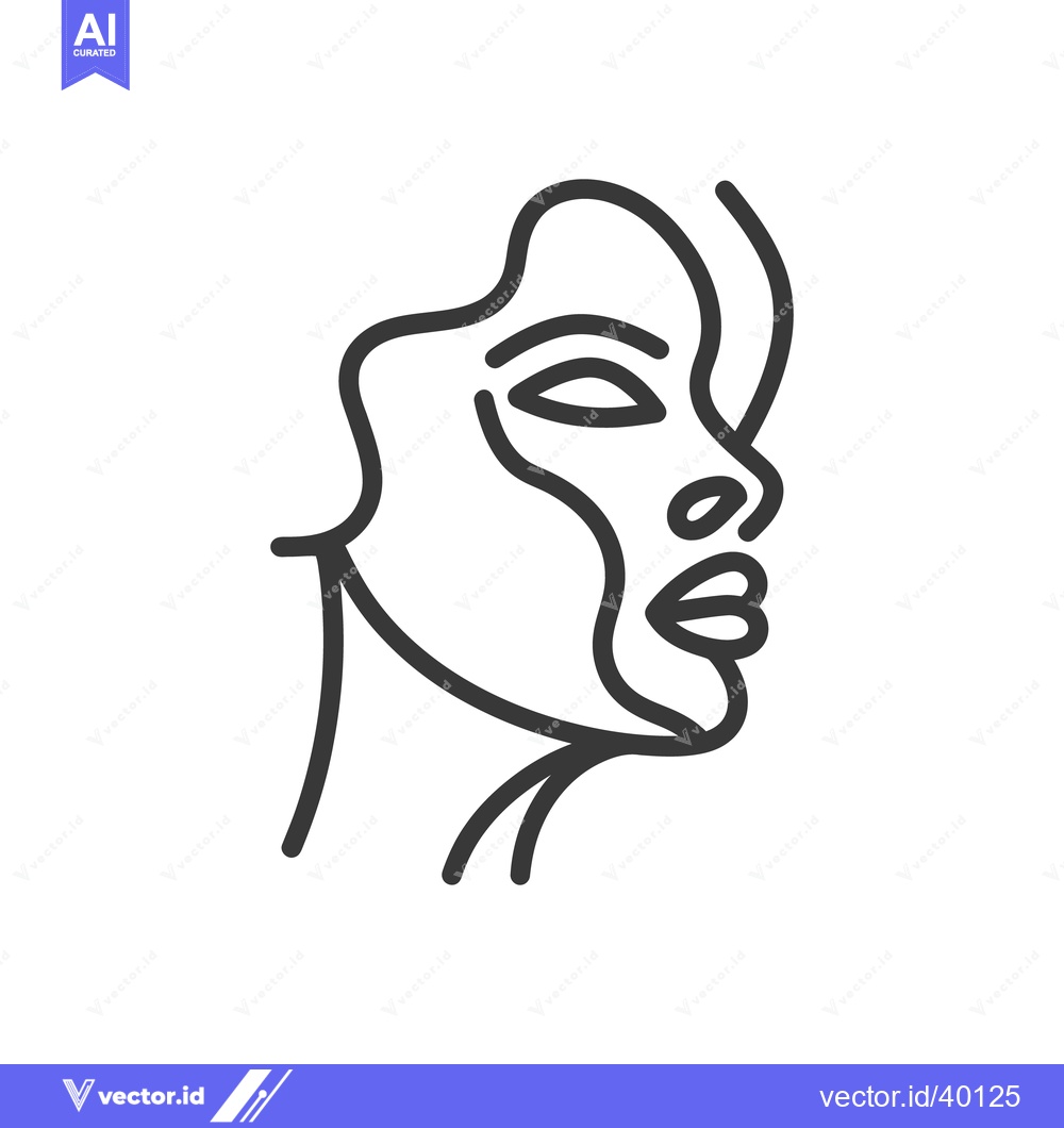 Premium Vector dari Minimalist Line Art: Woman's Profile in Elegant, Continuous Stroke Des