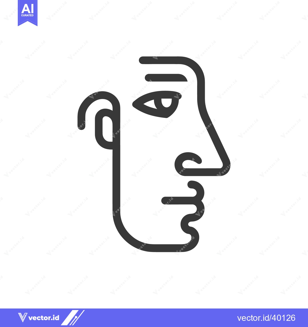 Premium Vector dari Minimalist Line Art: Abstract Human Face Profile in Dark Gray on White
