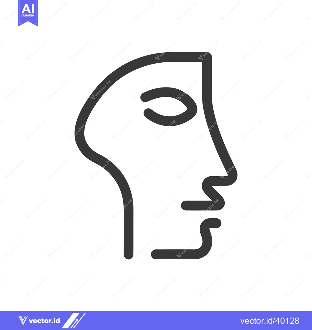 Premium Vector dari Minimalist Line Art: Abstract Human Face Profile in Dark Gray on White