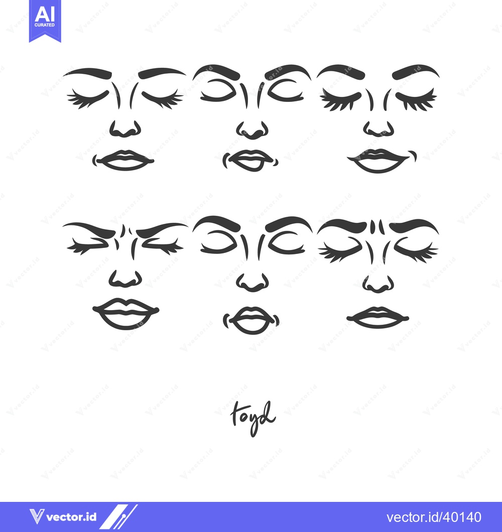 Premium Vector dari Stylized Drawings Depicting Varied Facial Expressions And Emotions