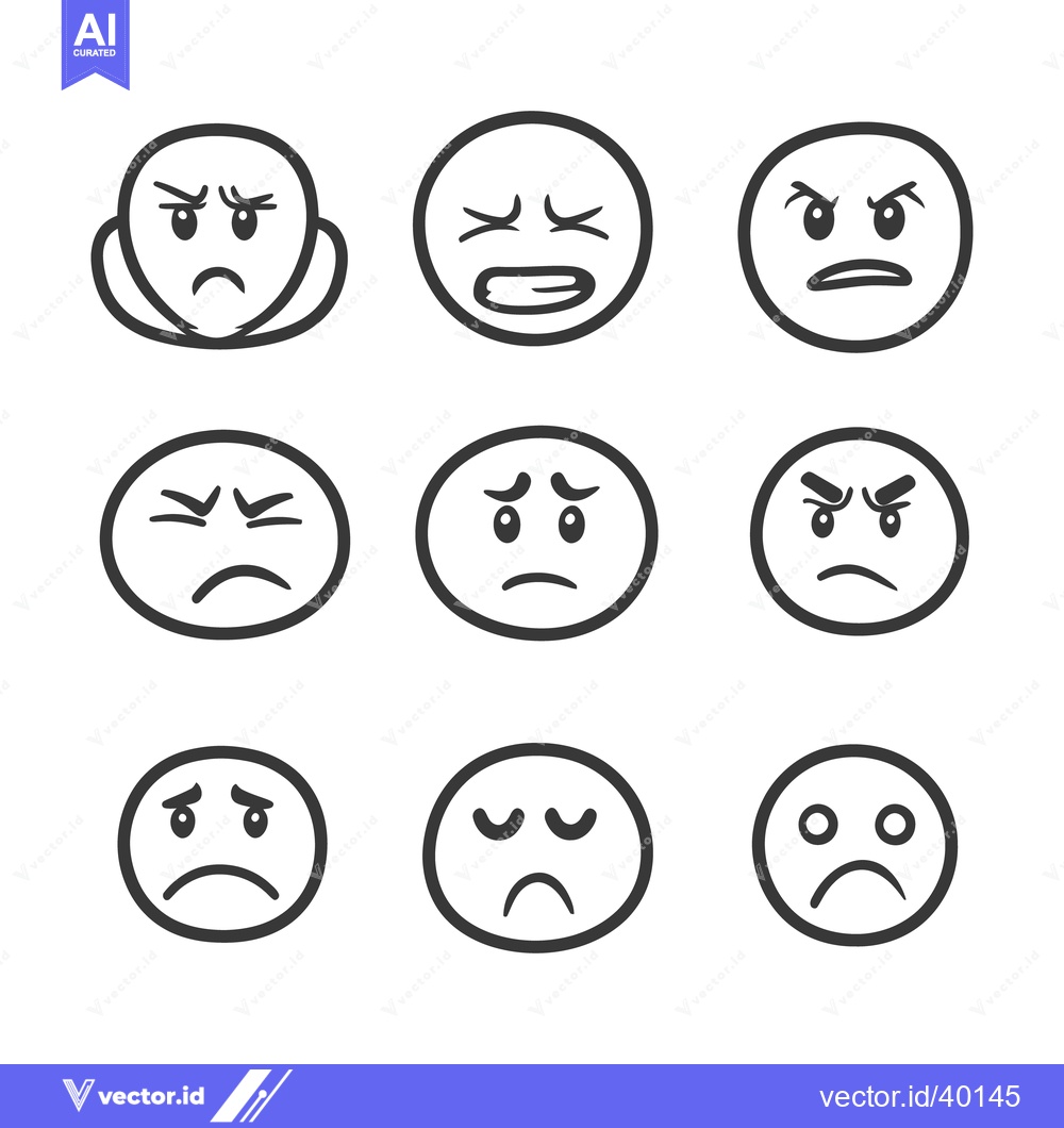 Premium Vector dari Various Simple Illustrations Expressing Negative Emotions And Sadness