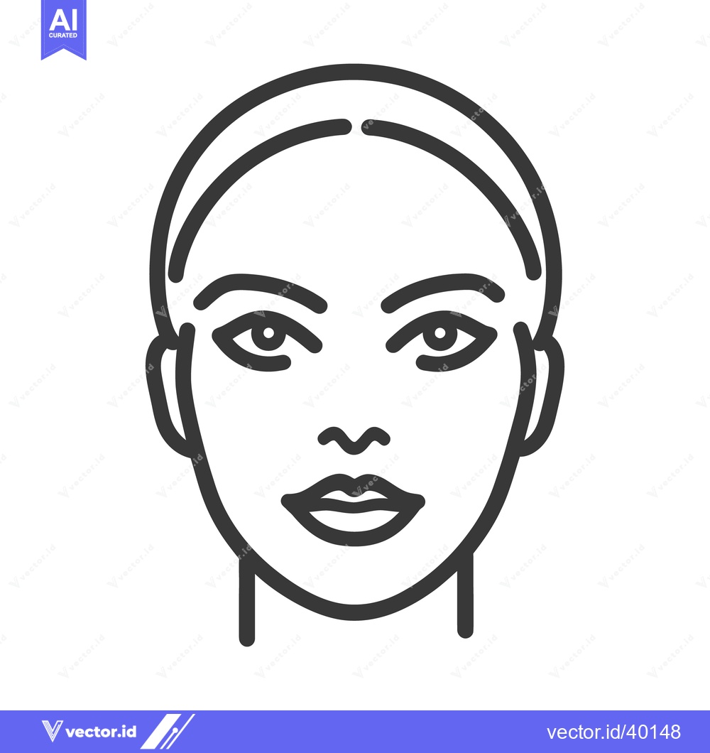 Premium Vector dari A simple black and white line drawing of a human face