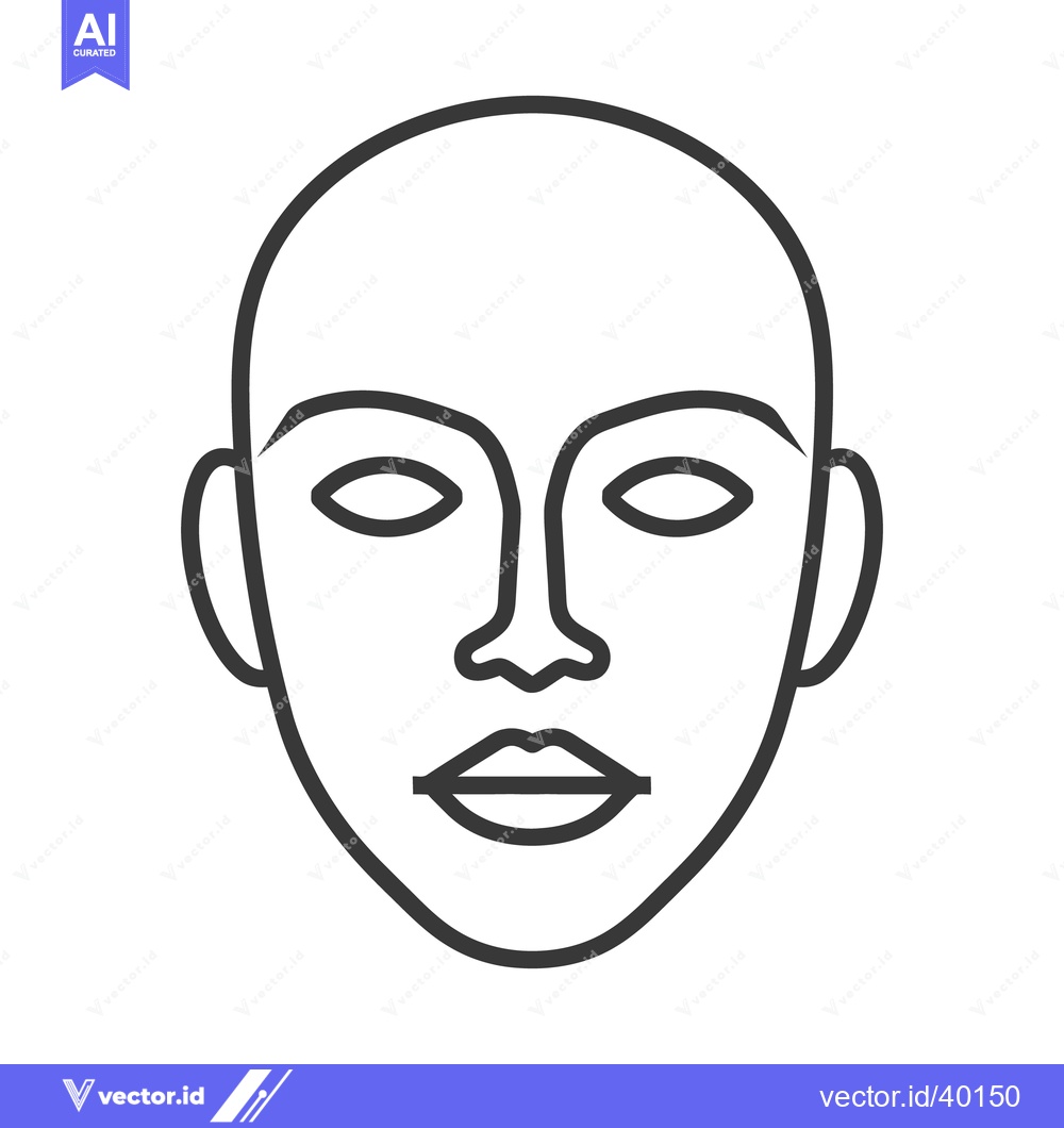 Premium Vector of A minimalist monochrome line drawing of a human face