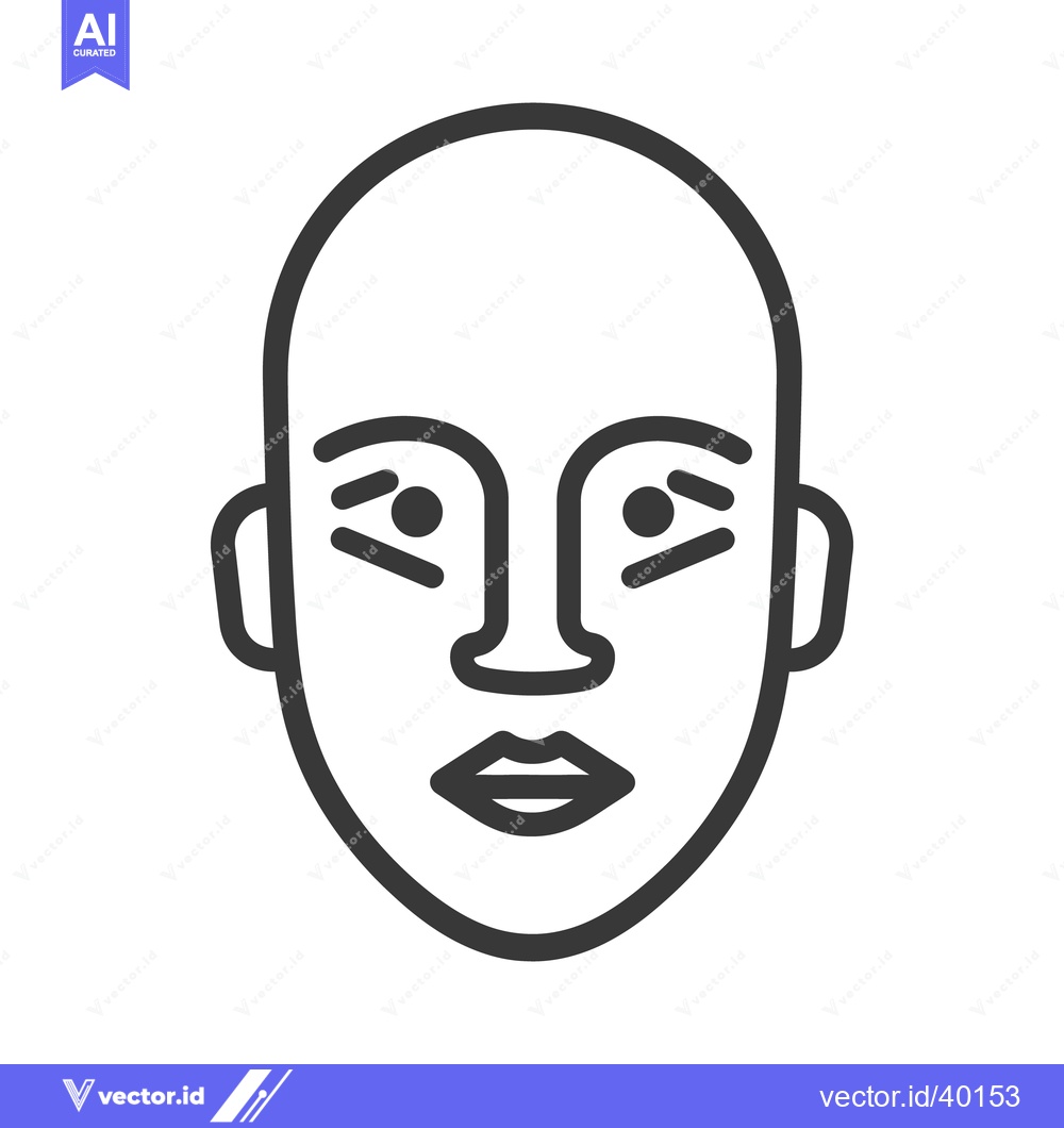 Premium Vector of The line drawing presents a simplified human face illustration design