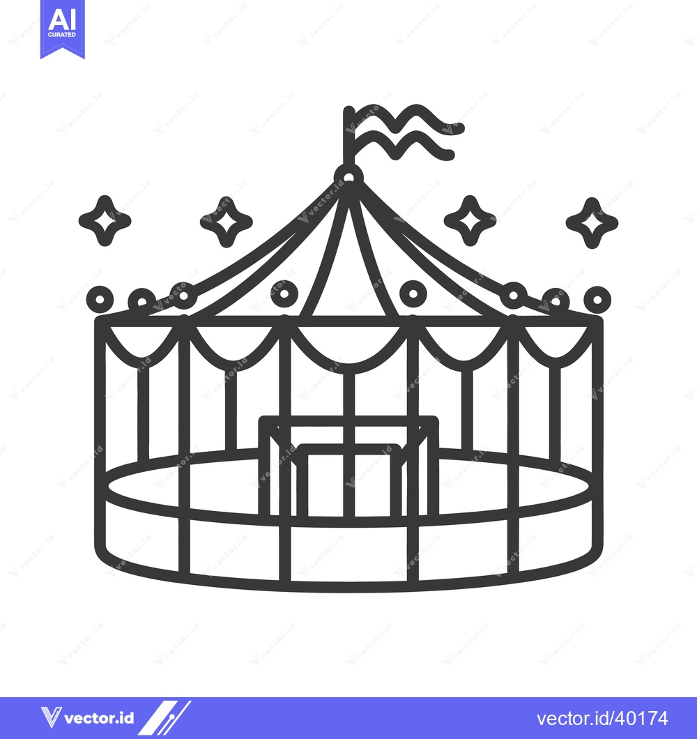Premium Vector of A simple illustration shows a stylized circus carousel tent design