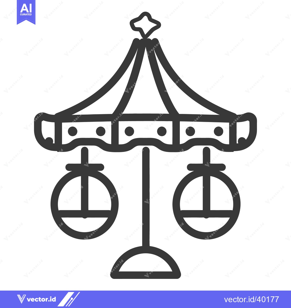 Premium Vector dari A simple line illustration of a carousel ride