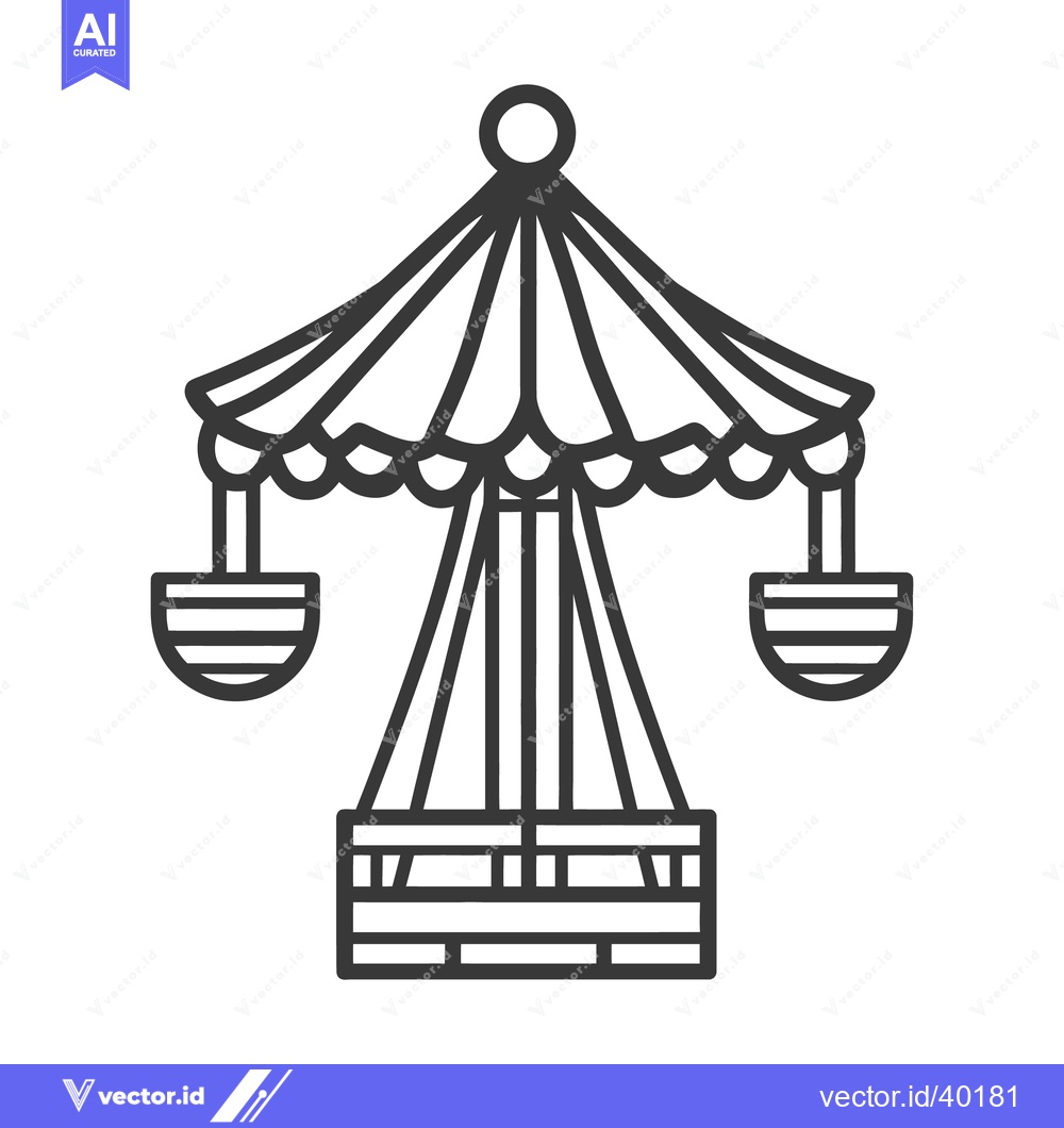 Premium Vector dari A simple black and white image of a carousel ride