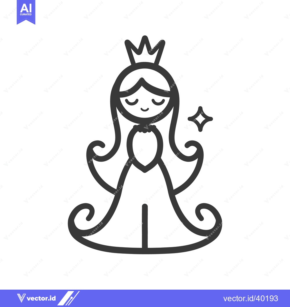 Premium Vector dari An elegant illustration of a stylized royal queen with crown