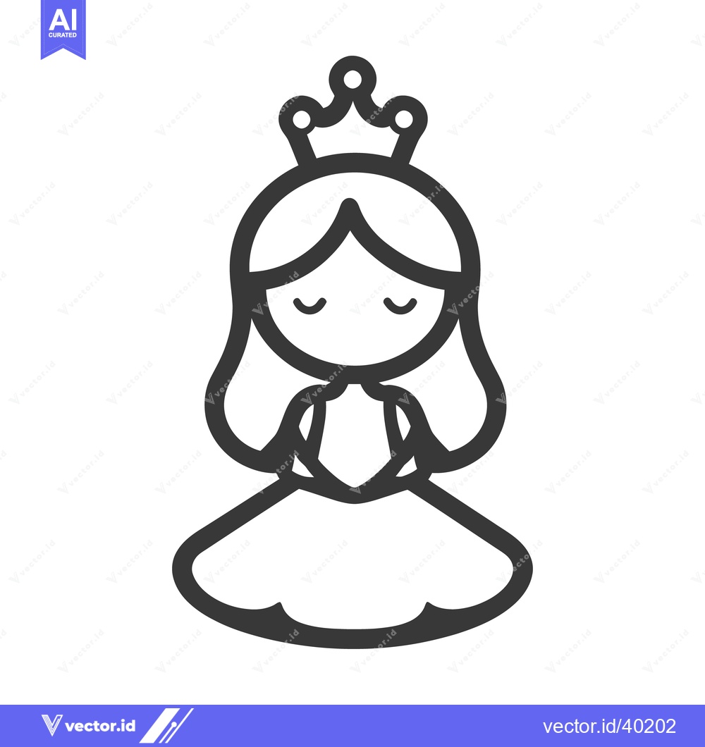 Premium Vector dari A minimalist illustration of a princess wearing a simple crown